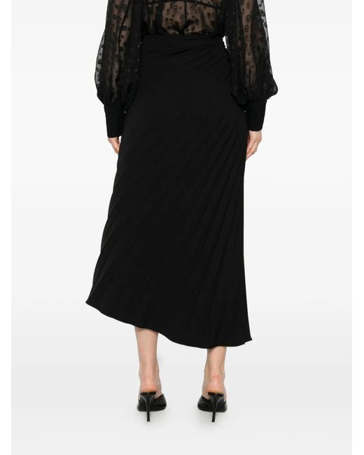 Parlor Black Pleated Asymmetric Skirt
