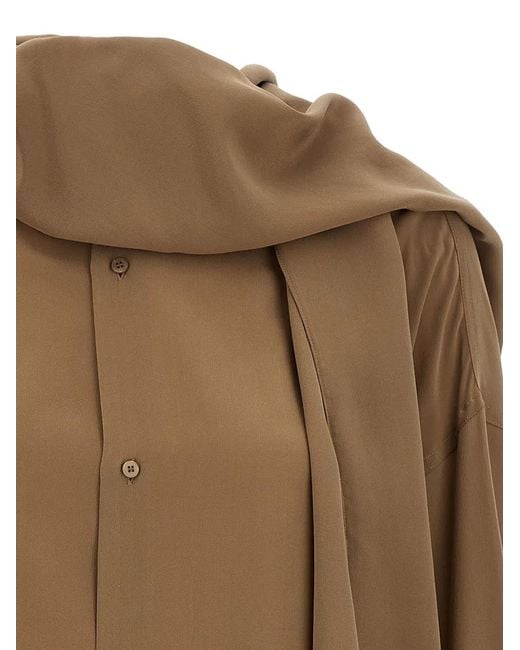 DARKPARK Natural Georgia Detachable-Scarf Shirt