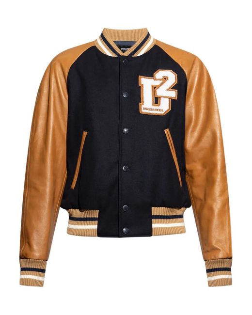 Chaqueta Bómber De Mezcla De Lana DSquared² de hombre de color Blue