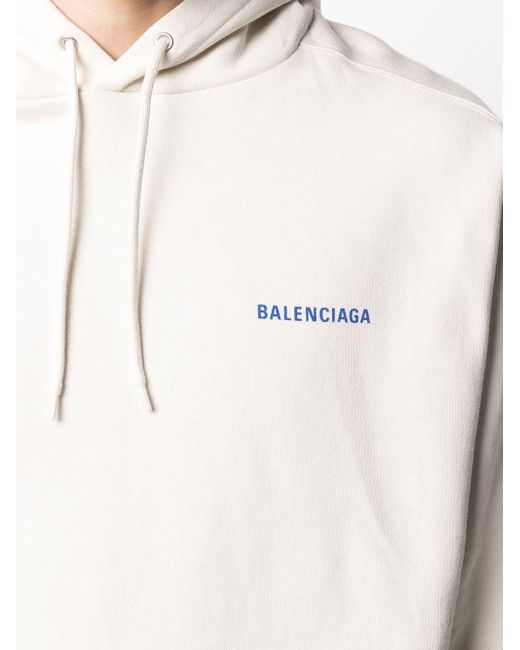 Balenciaga Baumwolle Hoodie mit Logo-Print in Weiß für Herren | Lyst AT