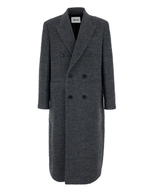 TONYWACK Black Manteau À Boutonnière Croisée for men