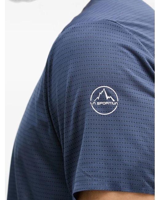 La Sportiva Blue Logo-Print Perforated T-Shirt for men