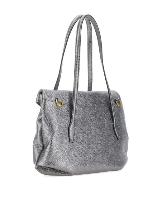 Gianni Chiarini Gray Metallic Leather Tote Bag