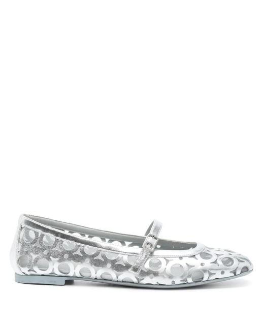 Roberto Festa White Besset Ballet Flats