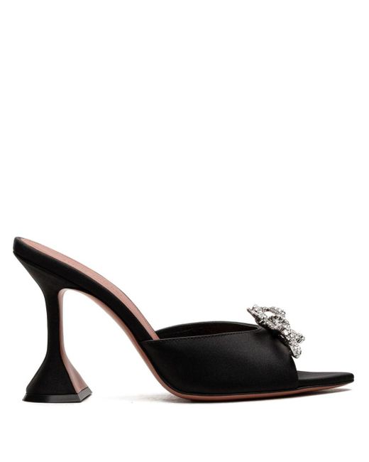 AMINA MUADDI Black Rosie 95mm Crystal-embellished Sandals