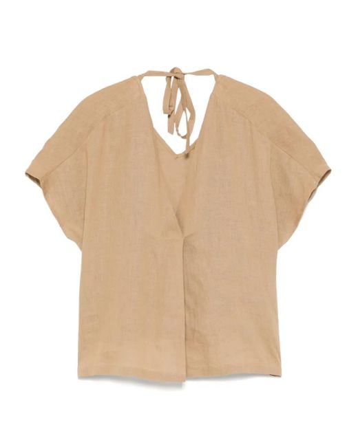 Blusa de lino Kaos de color Natural