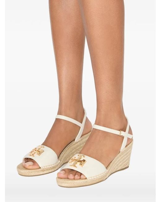 Tory Burch White Eleanor Wedge Espadrilles