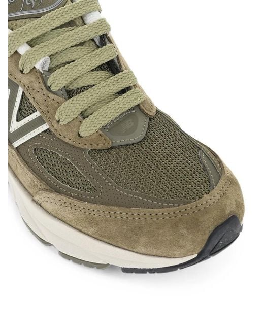 New Balance Green 990 Suede Sneakers