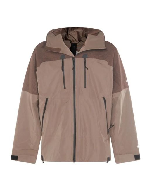 The North Face Brown Eg Devils Thumb Grid-Pattern Hooded Jacket for men