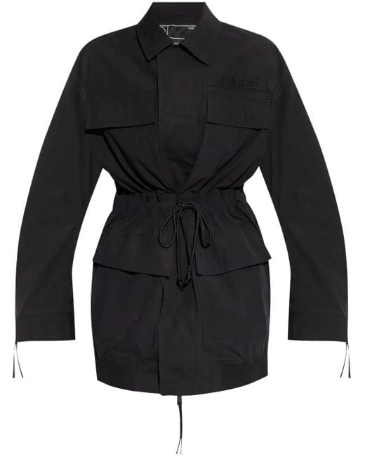 DSquared² Black Logo-Embroidered Coat