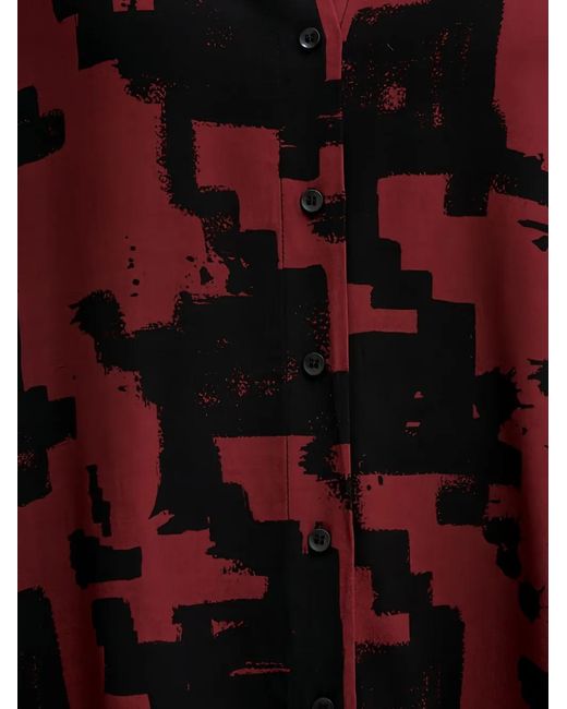 Sisley Red Geometric-Pattern Shirt
