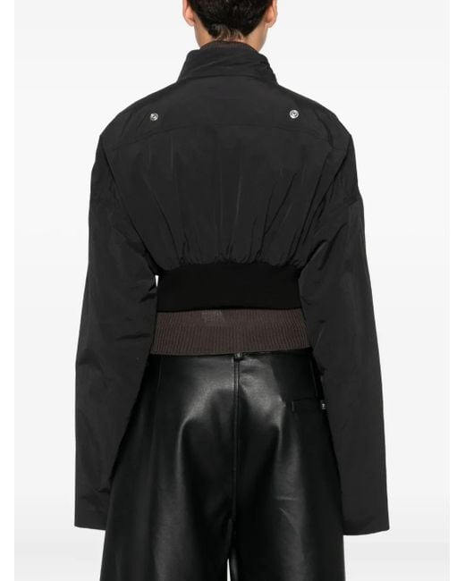 Rick Owens Black Double-Breasted Cropped Jacket