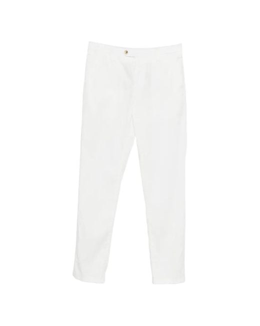 Canali White Button Trousers for men