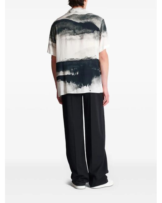 メンズ Balmain ムーンプリント シャツ Gray