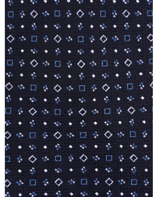 Brioni Blue Geometric-Patterned Tie for men