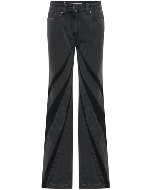 Dion Lee Black Darted Bootcut Jeans