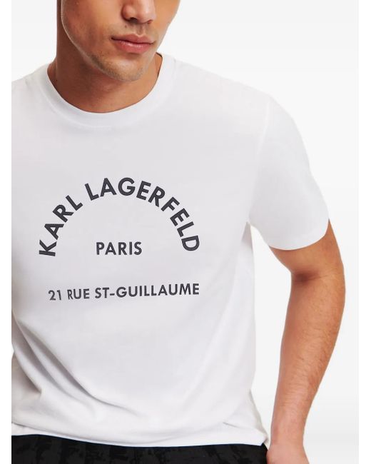 メンズ Karl Lagerfeld Rue St. Guillaume Tシャツ White