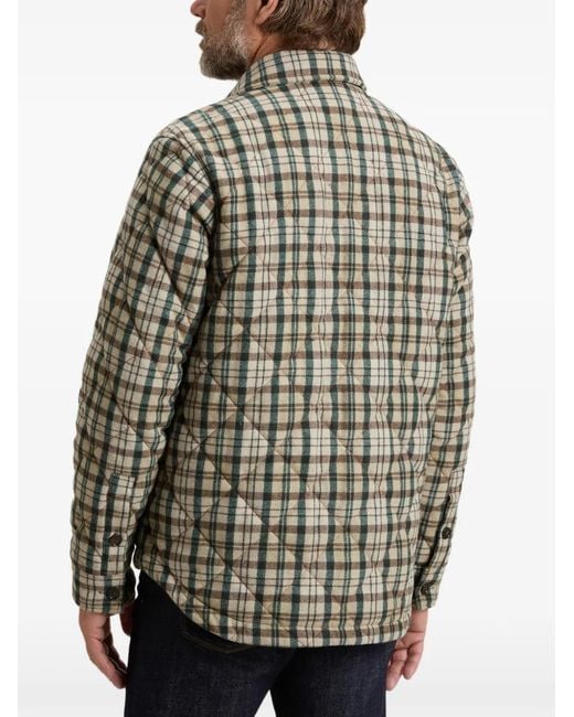 Woolrich Natural Checked Quilted Jacket for men