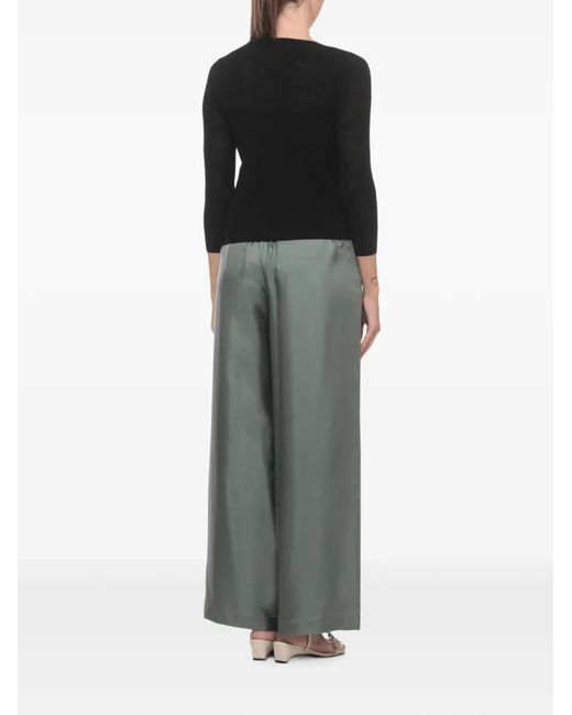 Marella Black Mlssabbia Floral-Embroidered V-Neck Cardigan
