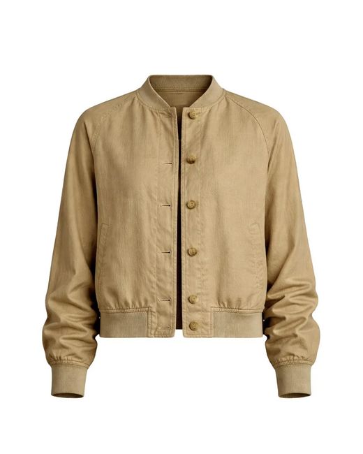Ralph Lauren Natural Button-Fastening Bomber Jacket