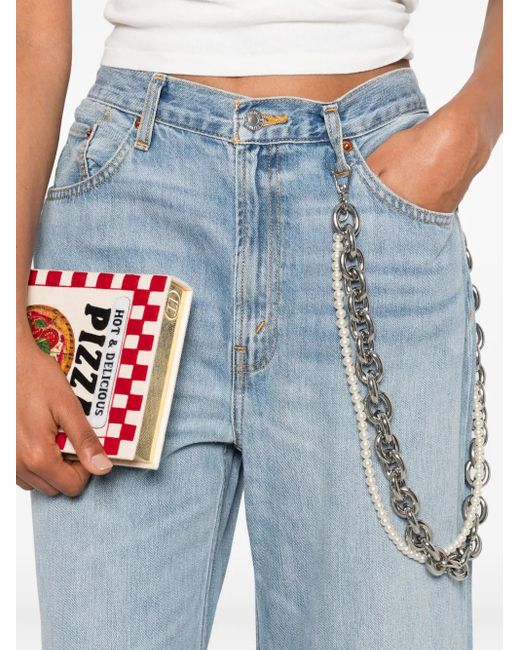 Re/done Jeans Met Wijde Pijpen En Vijf Zakken in het Blue