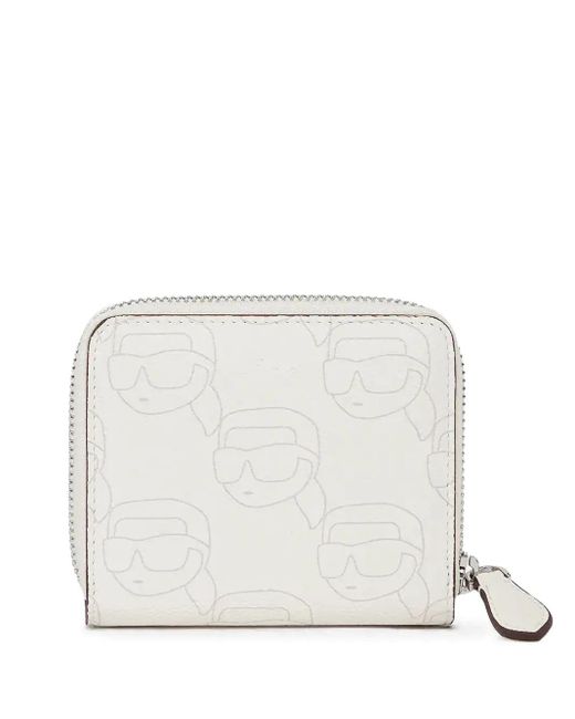 Karl Lagerfeld White Logo-Print Wallet