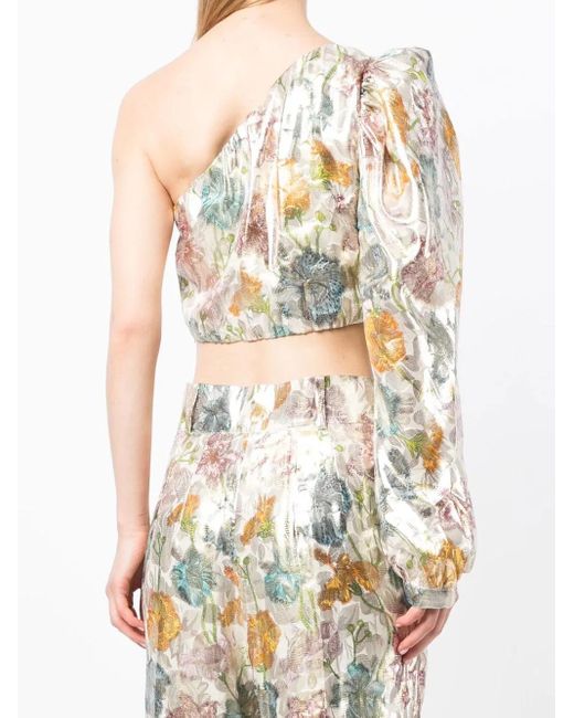 Hayley Menzies Multicolor Shimmering Bonita Silk Jacquard Top