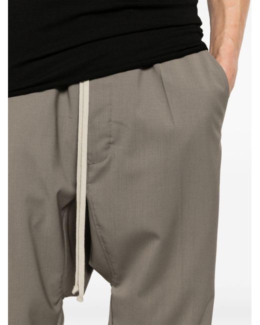 Rick Owens Gray Drawstring-waist Cropped Trousers for men