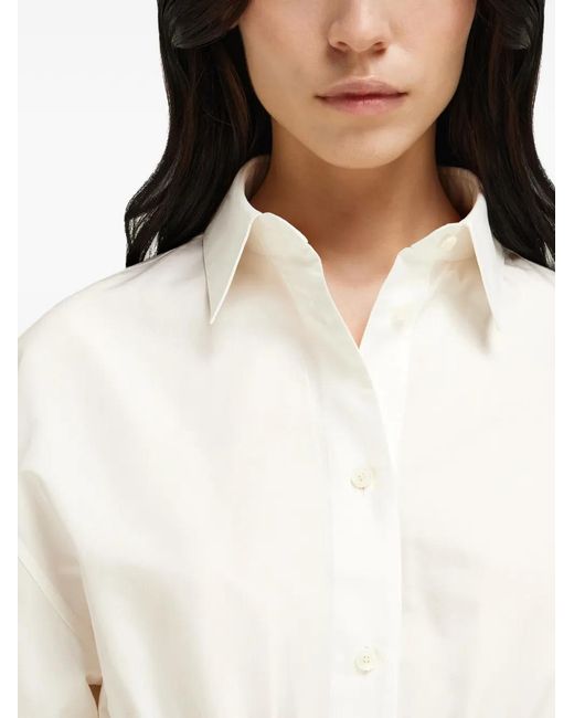 Ferragamo White Cotton And Silk Shirt Dress
