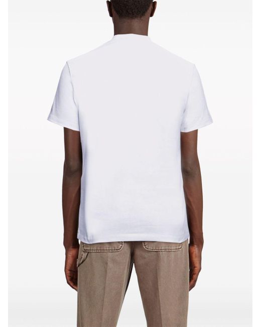 Ferragamo Gestreept Katoenen T-shirt in het White voor heren