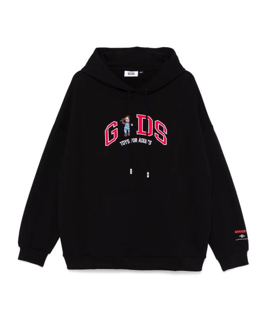 Gcds Black Chucky Lounge Hooded Sweatshirt for men