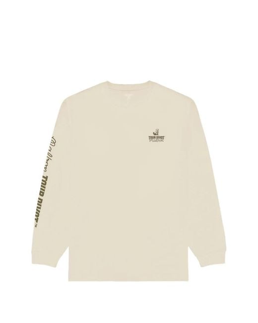Malbon Golf Natural Logo-Print Long-Sleeves T-Shirt for men