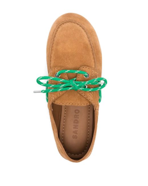 Sandro Brown Segelschuhe Aus Wildleder