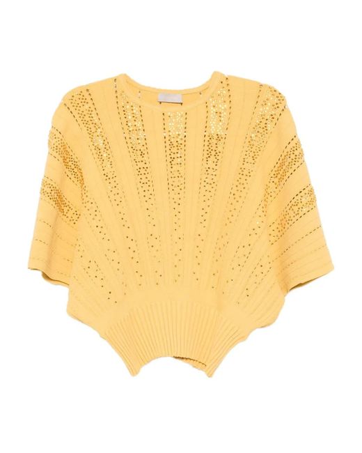 Elie Saab Yellow Crystal-Embellished Top