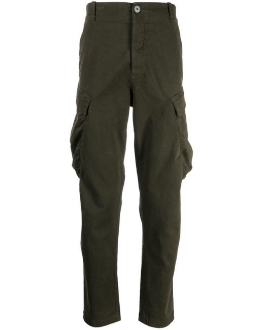 Transit Green Cargo-pocket Cotton-blend Trousers for men