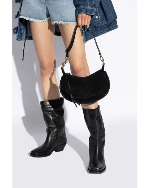 Isabel Marant Black Oskan Moon Shoulder Bag