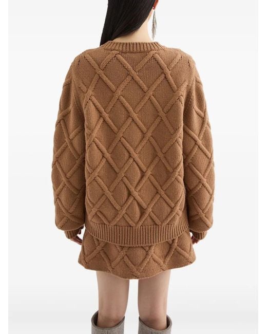 Jil Sander Brown Chunky-Knit Sweater