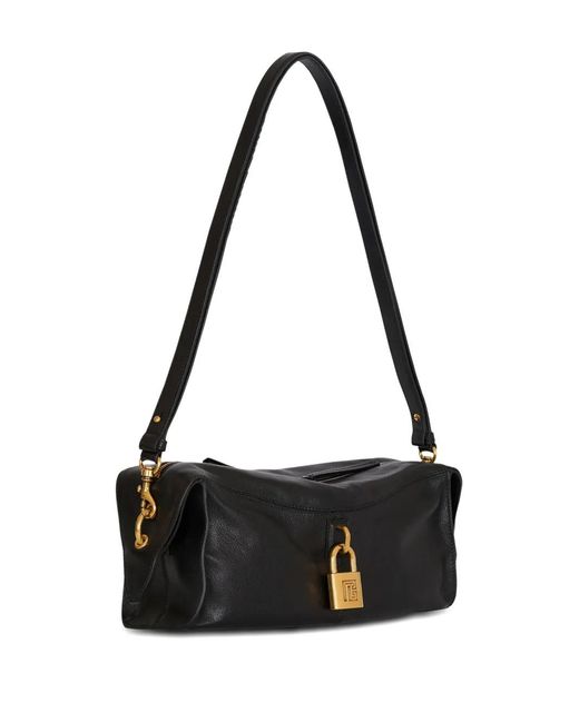 Balmain Black Pulse Padlock-Detail Shoulder Bag for men