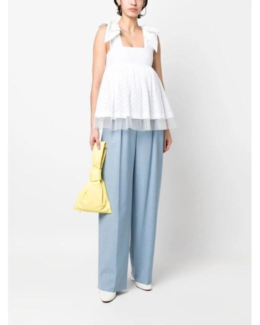 Viktor & Rolf White Flared Sleeveless Blouse