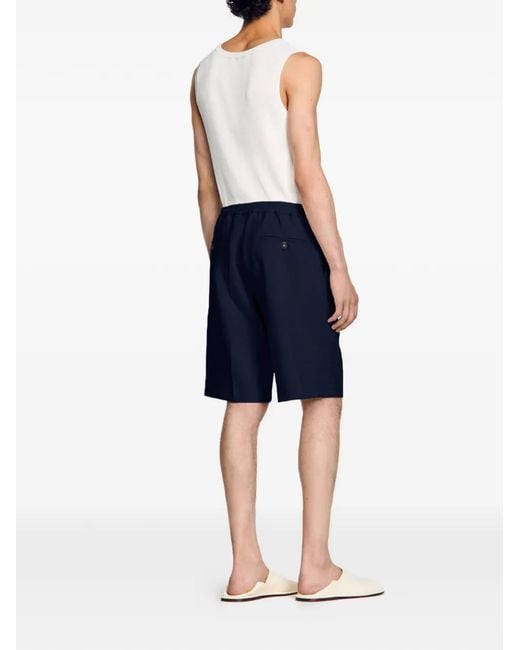 Sandro Blue Jersey Bermuda Shorts for men