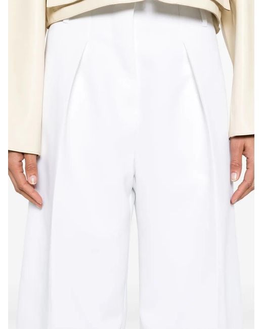 Jacquemus White Le Pantalon Ovalo Tapered-Leg Trousers