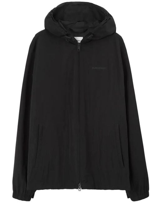 Burberry Black Logo-Print Long-Sleeve Hoodie for men
