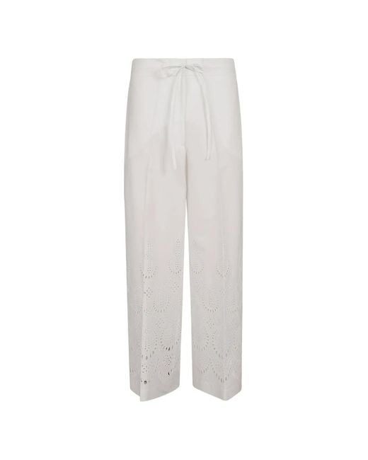 P.A.R.O.S.H. White Cannes Tie Trousers