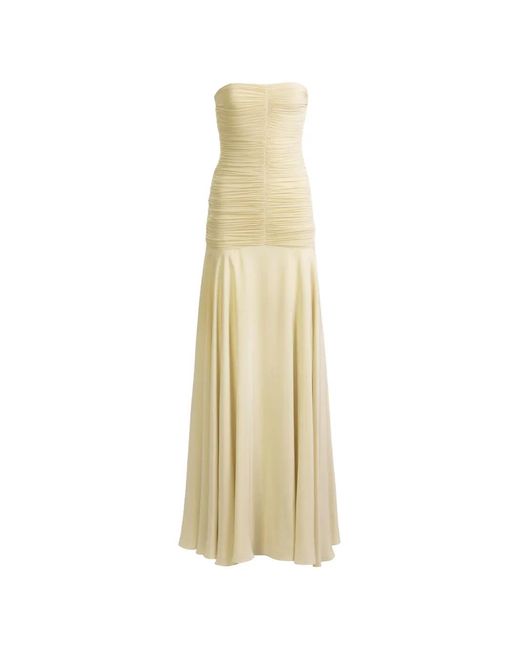 Silvia Tcherassi Metallic Norma Ruched Strapless Maxi Dress
