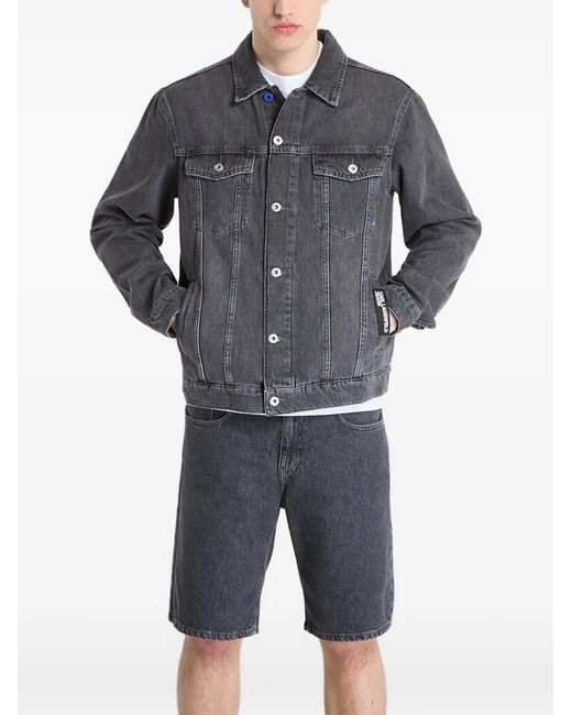 Karl Lagerfeld Blue Veste En Jean À Patch Logo for men