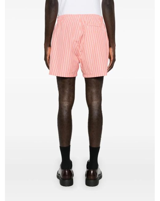 Martine Rose Pink Striped Mid-Rise Deck Shorts for men