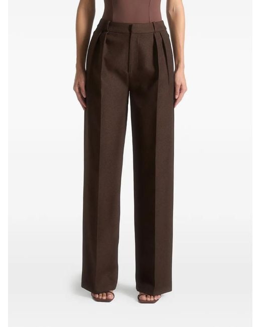 Manière De Voir Brown Julie Twin-Pleat Tailored Trousers