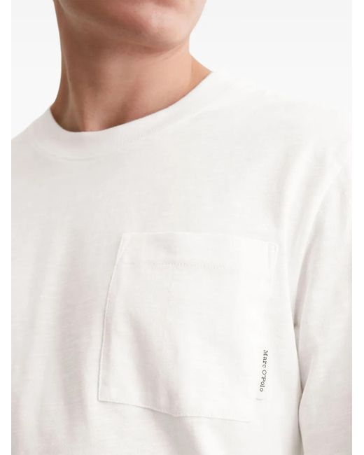 Marc O' Polo White Long-Sleeve Pocket T-Shirt for men