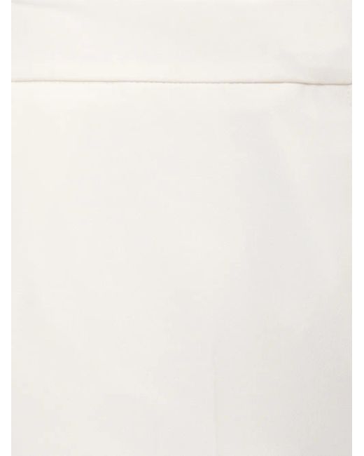 Emme White Pressed-Crease Tailored Trousers