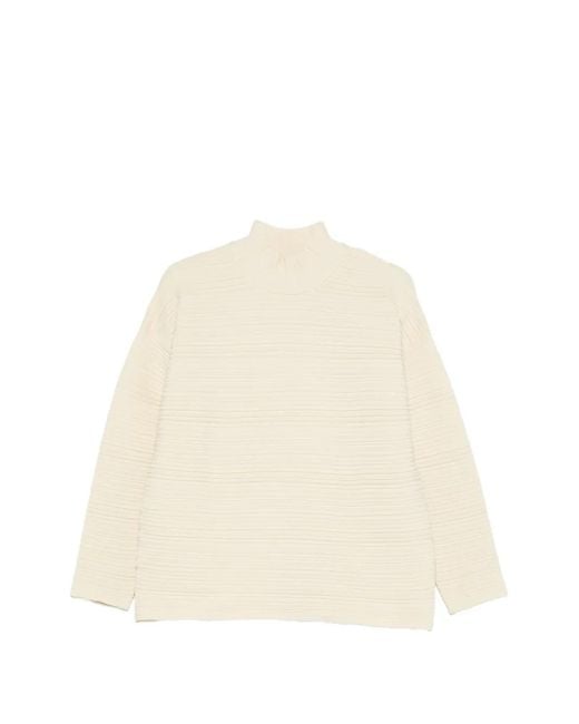 Pleats Please Issey Miyake Natural Pleated Sweater